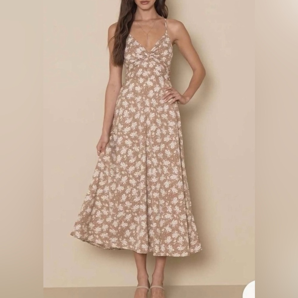 Lulu’s Tan Maxi Dress